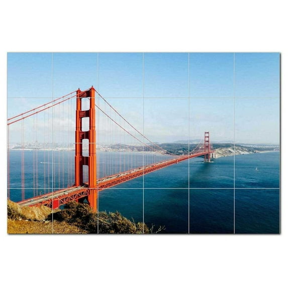 Bridge Ceramic Tile Mural Kitchen Backsplash Bathroom Shower, 400280-XL64