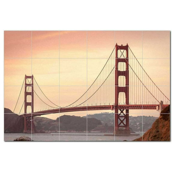 Bridge Ceramic Tile Mural Kitchen Backsplash Bathroom Shower, 400299-M64