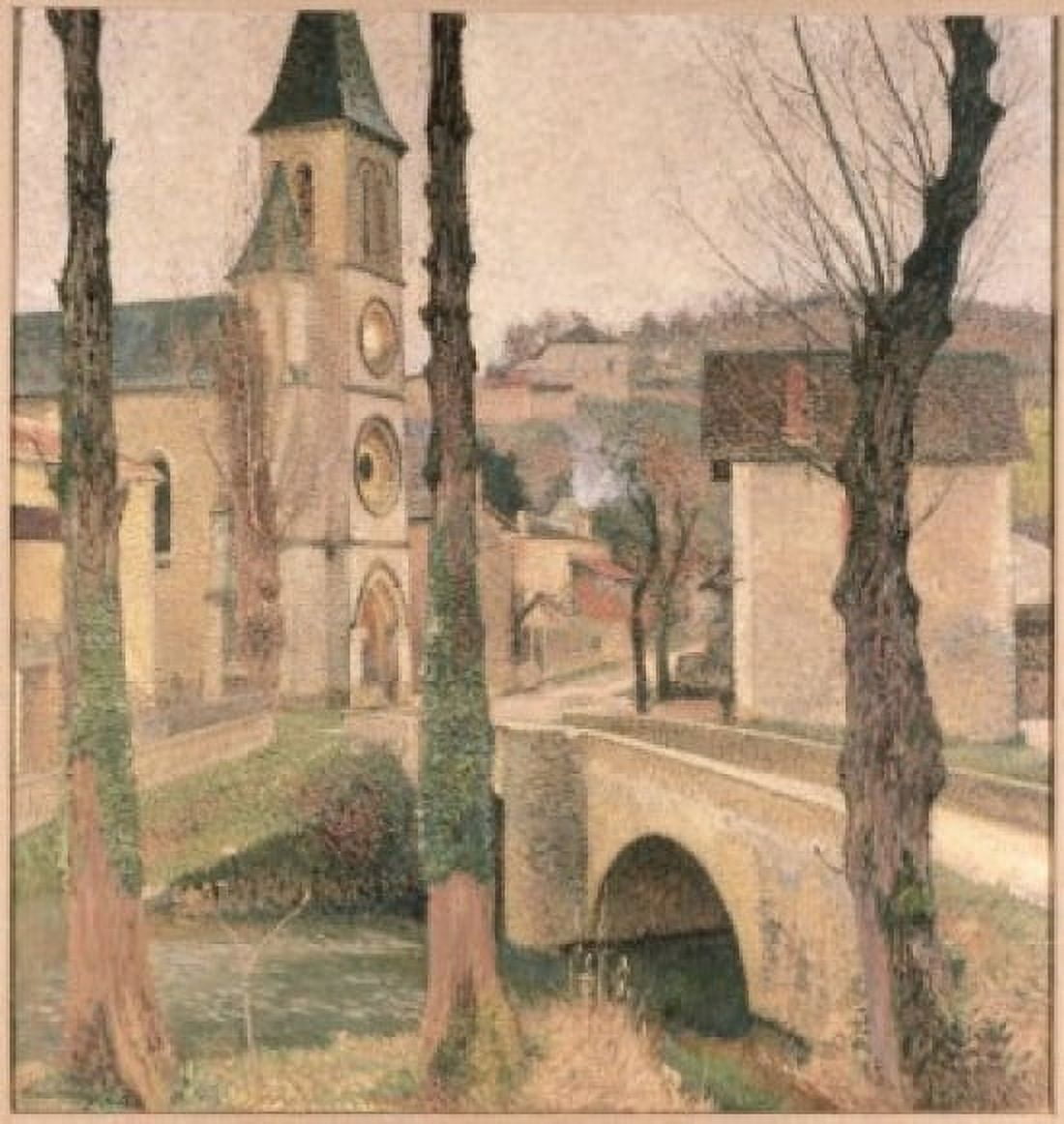 The Bridge Church and School at la Bastide-du-Vert C1910 Henri Jean Guillaume Martin (1860-1936 French) Oil on canvas Canvas Art - Henri Jean Guillaume Martin (18 x 24)