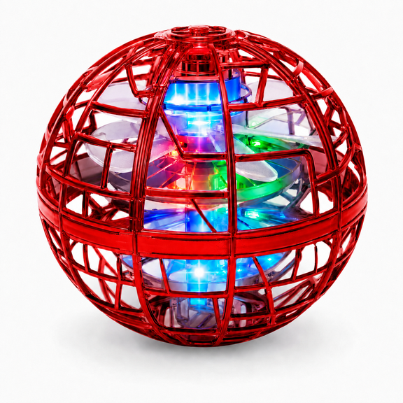 Bridge Cutters Red Kids Flying Orb Ball Toy with LED Lights