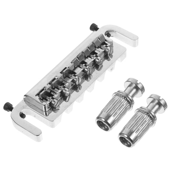 UPKOCH Wraparound Roller Bridge Saddle Tailpiece for Style Electric Guitar 1 Set Replacement Parts Accessories Silver
