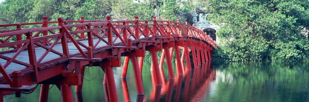 Bridge Hoan Kiem Lake Hanoi Vietnam Canvas Art - Panoramic Images (27 x 9)