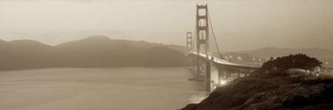Bridge Illuminated Canvas Art - Alan Blaustein (12 x 36)