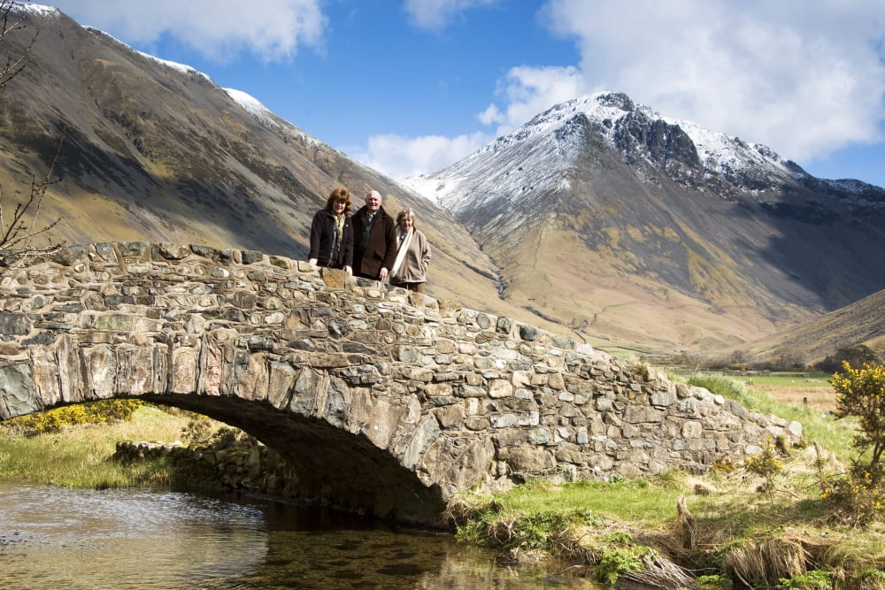 Bridge In Lake District Cumbria England Canvas Art - John Short Design Pics (34 x 22)