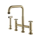 thumbnail image 1 of Bridge Kitchen Faucet, 3-Hole High Arch Kitchen Sink Faucet with Gun Spray, 1 of 5