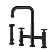 Bridge Kitchen Faucet, 3-Hole High Arch Kitchen Sink Faucet with Gun Spray