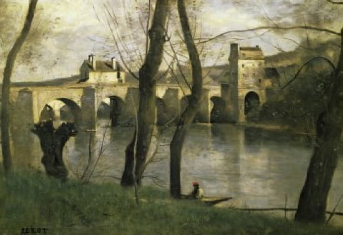 The Bridge of Mantes (Le Pont de Mantes) c 1868-70 Jean-Baptiste Camille Corot (1796-1875French) Musee du Louvre Paris Canvas Art - Jean Baptiste Camille Corot (18 x 24)