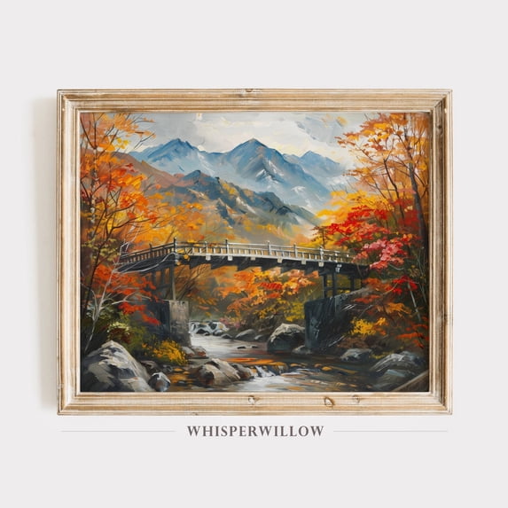 Bridge Mountain Landscape Fall Colors Scenery Nature And Landscape Art ...