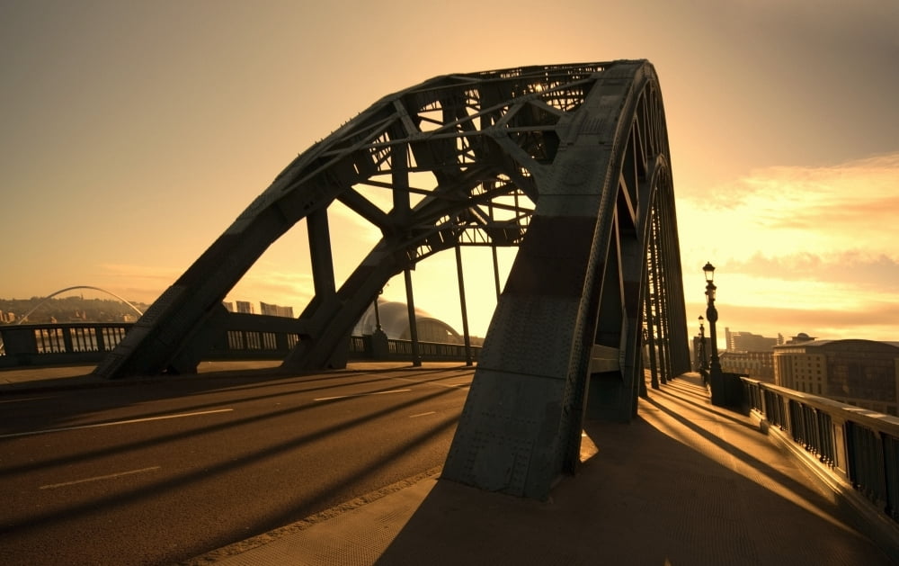 Bridge Newcastle Upon Tyne England Canvas Art - John Short Design Pics (38 x 22)