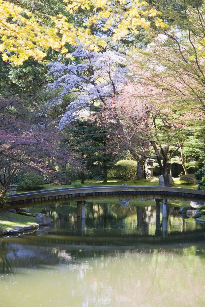 Bridge In Nitobe Memorial Garden A Traditional Japanese Garden Located At The University Of British Columbia Vancouver British Columbia Canada Canvas Art - Peter Langer Design Pics (24 x 38)