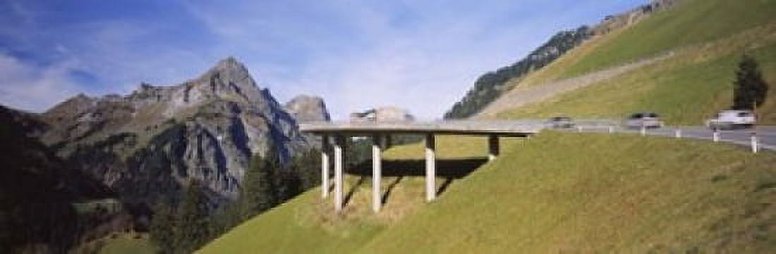 Bridge On Mountains Mountain Pass Austria Canvas Art - Panoramic Images (18 x 6)