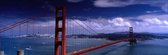 Bridge Over A River Golden Gate Bridge San Francisco California USA Canvas Art - Panoramic Images (36 x 12)