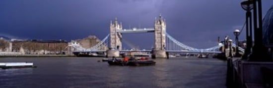 Bridge Over A River Tower Bridge London England United Kingdom Canvas Art - Panoramic Images (36 x 12)