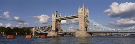 Bridge Over A River Tower Bridge Thames River London England United Kingdom Canvas Art - Panoramic Images (36 x 12)