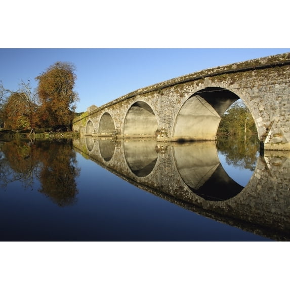 Bridge Over River Nore; Bennettsbridge, County Kilkenny, Ireland Poster Print (19 x 12)