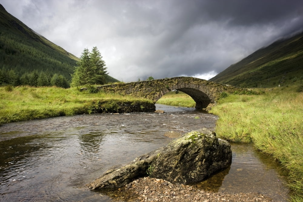 Bridge Over River Scotland Canvas Art - John Short Design Pics (19 x 12)