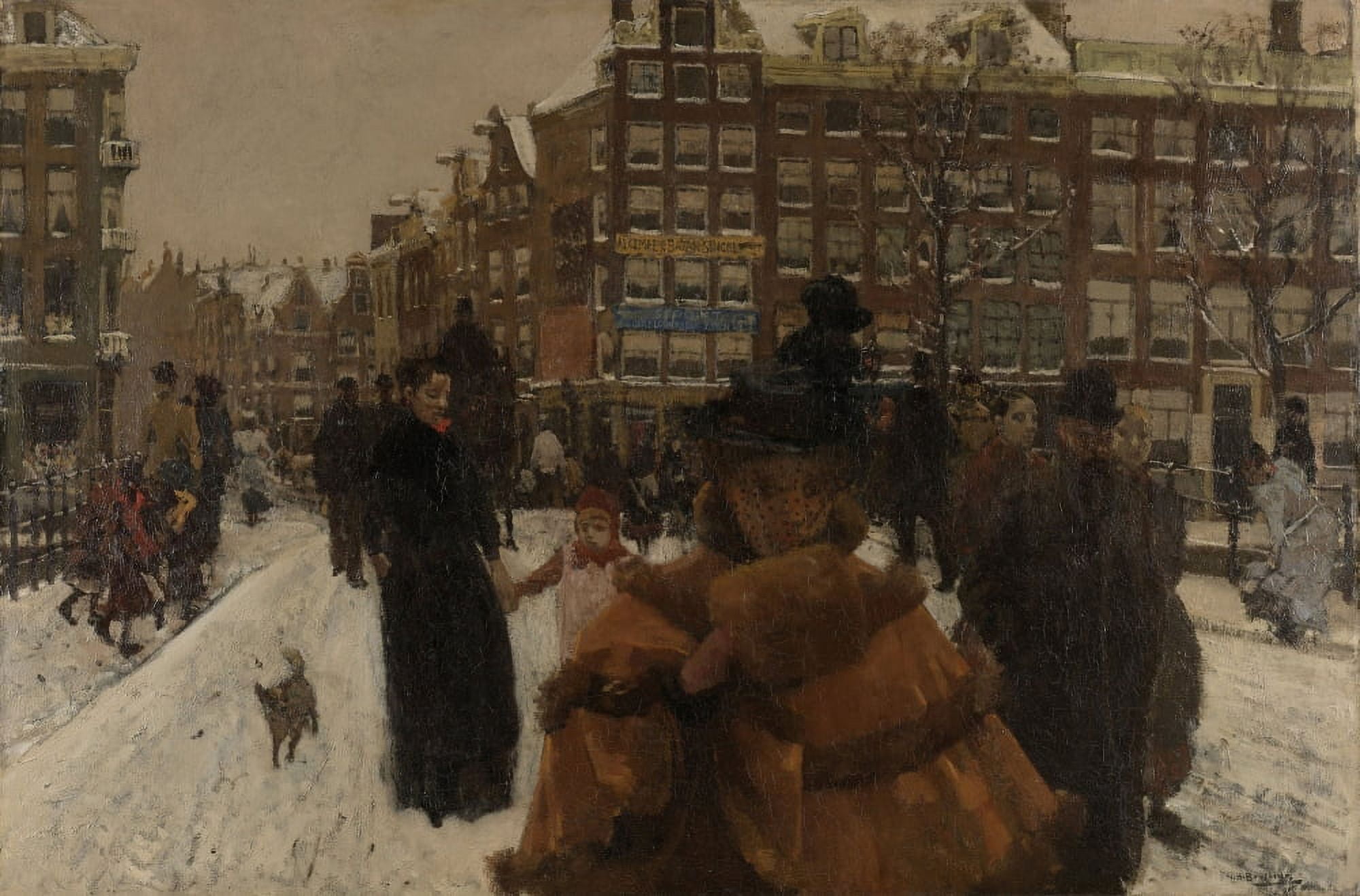 Bridge Over The Singel At The Paleisstraat Canvas Art - (24 x 18)