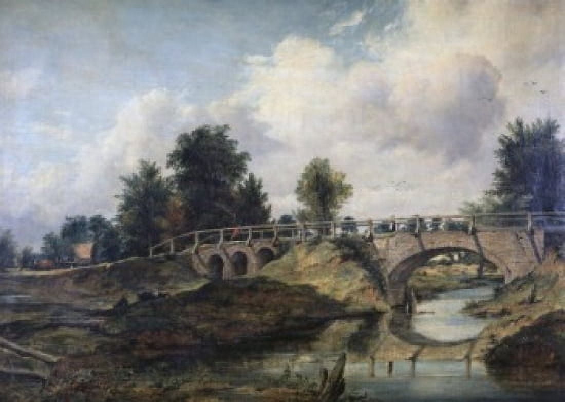 Bridge Over the River Stour Frederick William Watts (1800-1862 British) Canvas Art - Frederick William Watts (18 x 24)