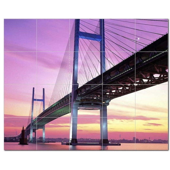 Bridge Photo Ceramic Tile Mural Kitchen Backsplash Bathroom Shower, 404231-XL54