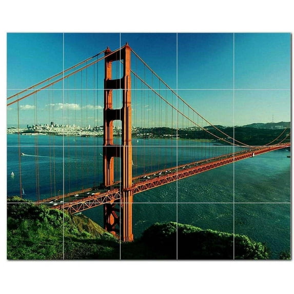 Bridge Photo Ceramic Tile Mural Kitchen Backsplash Bathroom Shower, 404257-S54