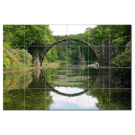 Bridge Photo Ceramic Tile Mural Kitchen Backsplash Bathroom Shower, 404276-XL64