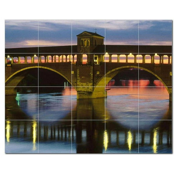 Bridge Picture Ceramic Tile Mural Kitchen Backsplash Bathroom Shower, 404311-XL5