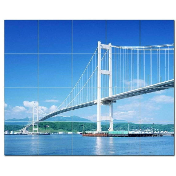 Bridge Picture Ceramic Tile Mural Kitchen Backsplash Bathroom Shower, 404321-XL5