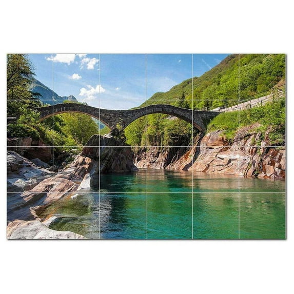 Bridge Picture Ceramic Tile Mural Kitchen Backsplash Bathroom Shower, 404343-L64