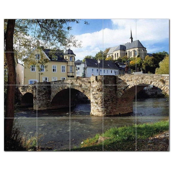 Bridge Picture Ceramic Tile Mural Kitchen Backsplash Bathroom Shower, 404357-S54