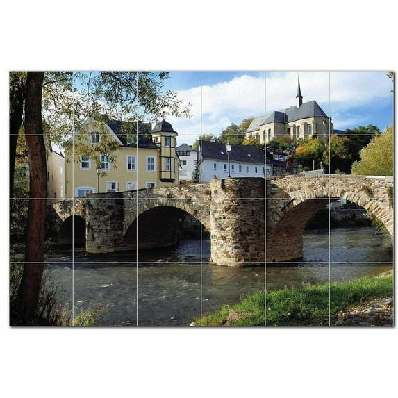 Bridge Picture Ceramic Tile Mural Kitchen Backsplash Bathroom Shower, 404357-XL6