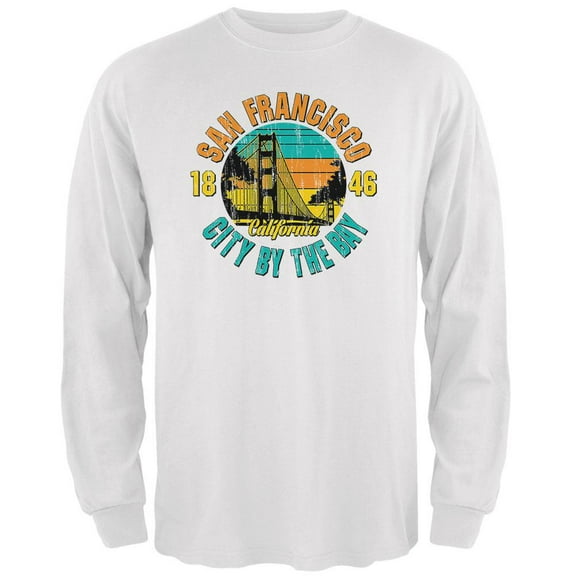 Bridge San Francisco California Mens Long Sleeve T Shirt White SM