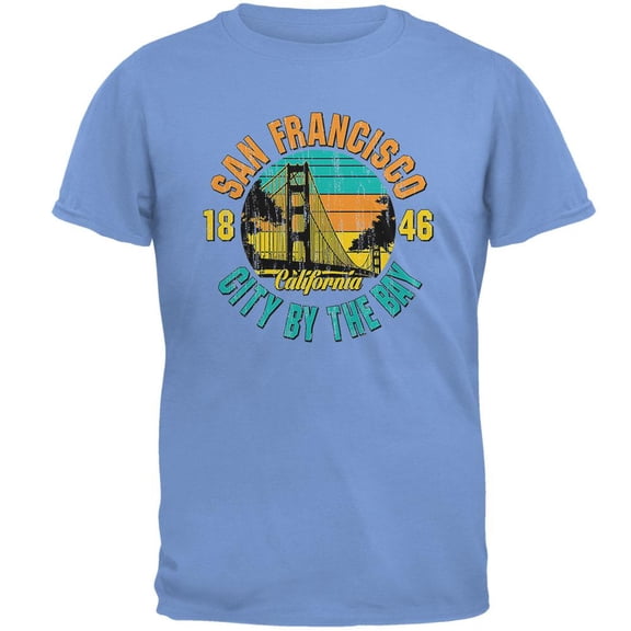 Bridge San Francisco California Mens T Shirt Carolina Blue LG