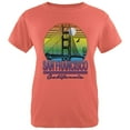 thumbnail image 1 of Bridge San Francisco California Rainbow Gradient Womens T Shirt Salmon 2XL, 1 of 2