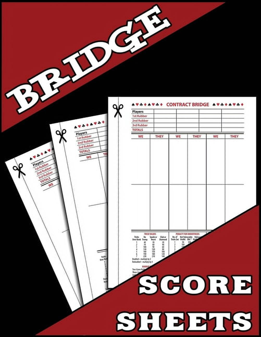 Bridge Score Sheets Contract Bridge Large Size Bridge Game Score