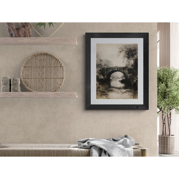 Bridge Sketch, Vintage Print, Nature Drawing, Landscape Sketch, Vintage Etching, Antique Sketch, Able Sketch Wall Art, Modern Wall Decor, 12x18 UNFRAMED