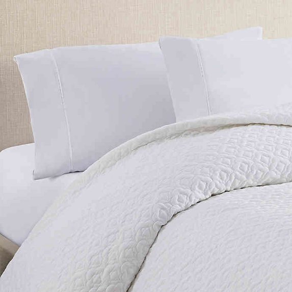 Bridge Street Bianca Quilted King Coverlet in White