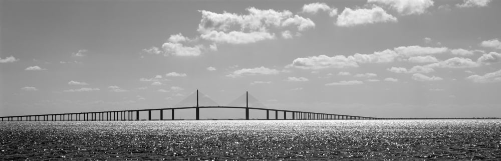Bridge across a bay Sunshine Skyway Bridge Tampa Bay Florida USA Canvas Art - Panoramic Images (12 x 36)