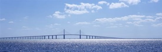 Bridge across a bay Sunshine Skyway Bridge Tampa Bay Florida USA Canvas Art - Panoramic Images (36 x 12)