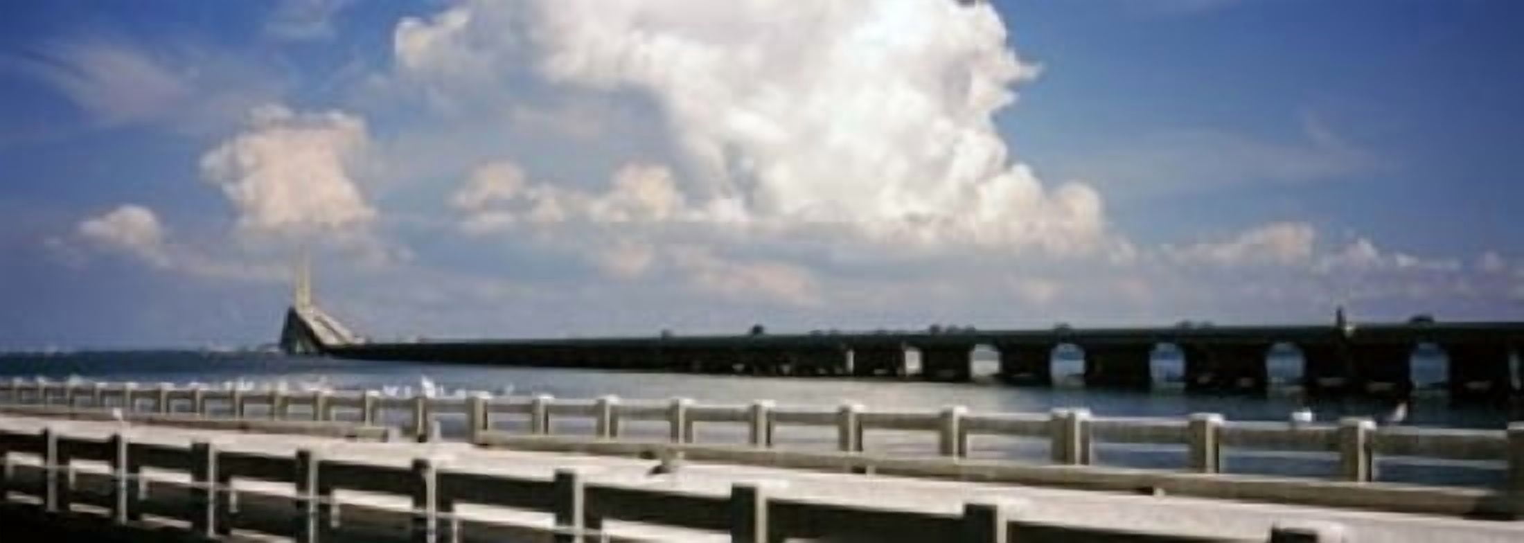 Bridge across a bay Sunshine Skyway Bridge Tampa Bay Gulf of Mexico Florida USA Canvas Art - Panoramic Images (36 x 13)