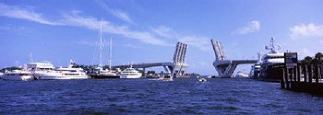 Bridge across a canal Atlantic Intracoastal Waterway Fort Lauderdale Broward County Florida USA Canvas Art - Panoramic Images (36 x 13)