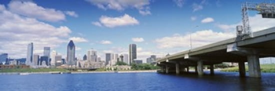 Bridge across a canal Lachine Canal Autoroute Bonaventure Montreal Quebec Canada 2009 Canvas Art - Panoramic Images (36 x 12)