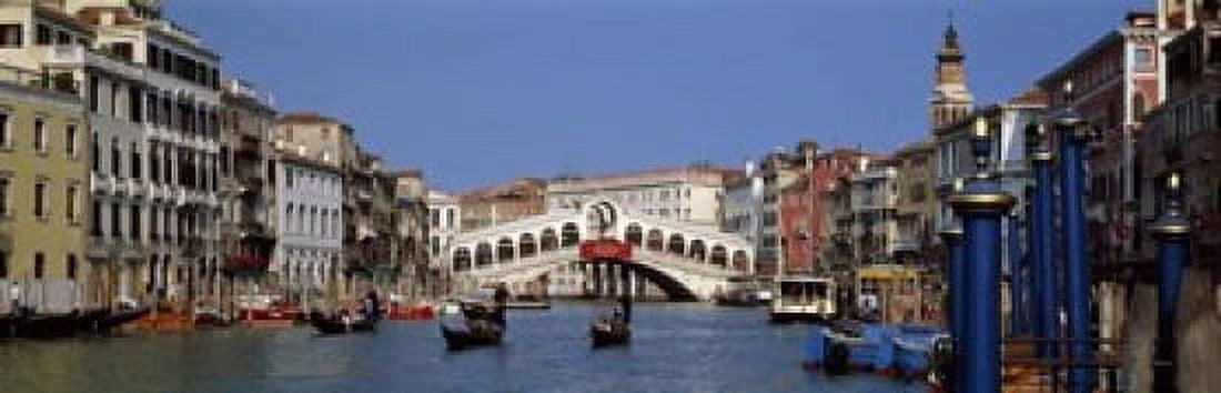 Bridge across a canal Rialto Bridge Grand Canal Venice Veneto Italy Canvas Art - Panoramic Images (18 x 6)