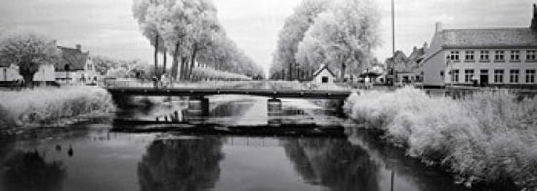 Bridge across a channel connecting Bruges to Damme West Flanders Belgium Canvas Art - Panoramic Images (18 x 7)