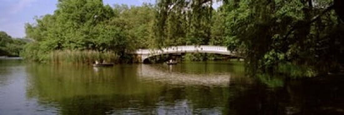 Bridge across a lake Central Park Manhattan New York City New York State USA Canvas Art - Panoramic Images (18 x 6)