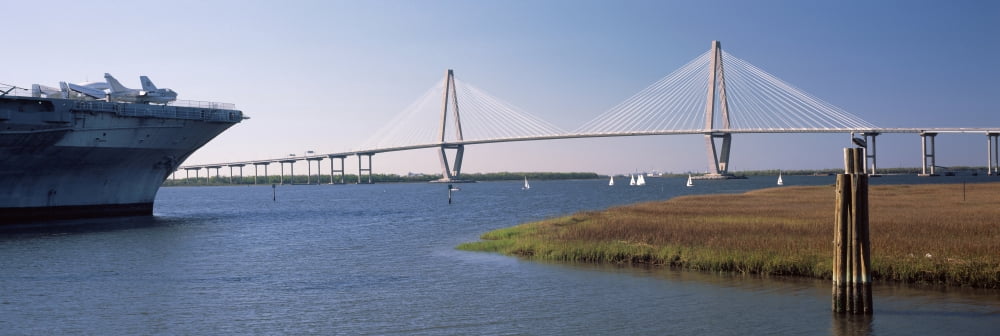 Bridge across a river Arthur Ravenel Jr Bridge Cooper River Charleston South Carolina USA Canvas Art - Panoramic Images (27 x 9)