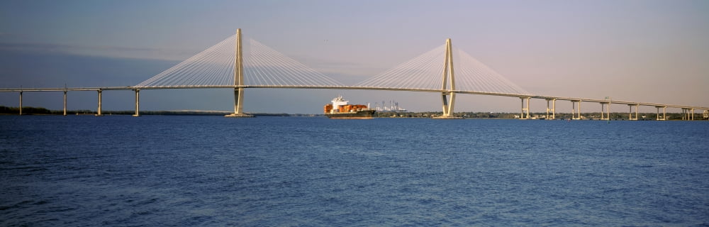 Bridge across a river Arthur Ravenel Jr Bridge Cooper River Charleston South Carolina USA Canvas Art - Panoramic Images (27 x 9)