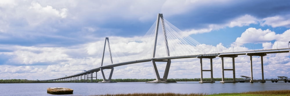 Bridge across a river Arthur Ravenel Jr Bridge Cooper River Charleston South Carolina USA Canvas Art - Panoramic Images (27 x 9)