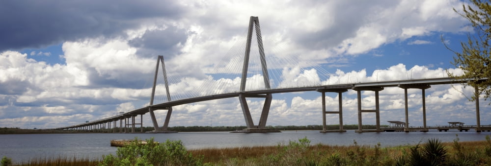 Bridge across a river Arthur Ravenel Jr Bridge Cooper River Charleston South Carolina USA Canvas Art - Panoramic Images (27 x 9)