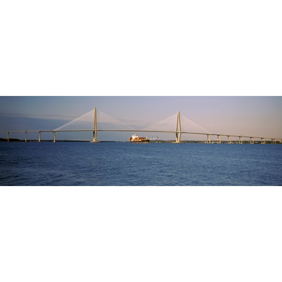 Bridge across a river Arthur Ravenel Jr Bridge Cooper River Charleston South Carolina USA Canvas Art - Panoramic Images (36 x 12)