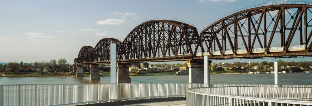 Bridge across a river Big Four Bridge Louisville Kentucky USA Canvas Art - Panoramic Images (27 x 9)